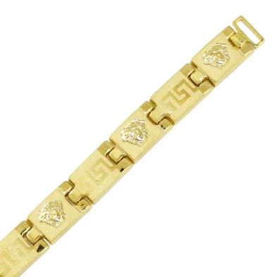 <STRONG>Pulsera hombre oro amarillo 8mm greca<BR></STRONG><STRONG>Pulsera de greca para hombre</STRONG> con un largo de 20.50cm 