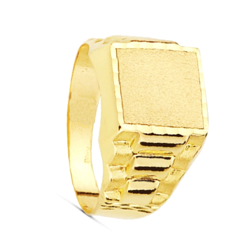<STRONG>Sello caballero 11 x 11 mm oro amarillo 18k</STRONG> cabeza cuadrada.<STRONG> Sello</STRONG> para <STRONG>hombre</STRONG
