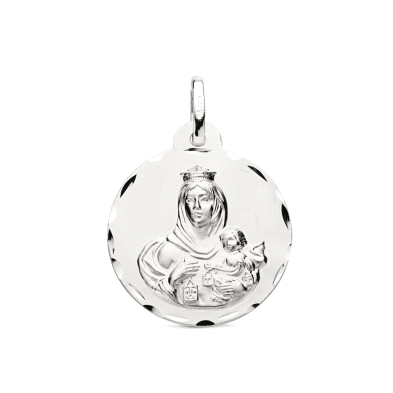<STRONG>Medalla&nbsp;Virgen del Carmen 21 mm plata tallas.<BR>Medalla </STRONG>de la <STRONG>Virgen del Carmen</STRONG> con acab
