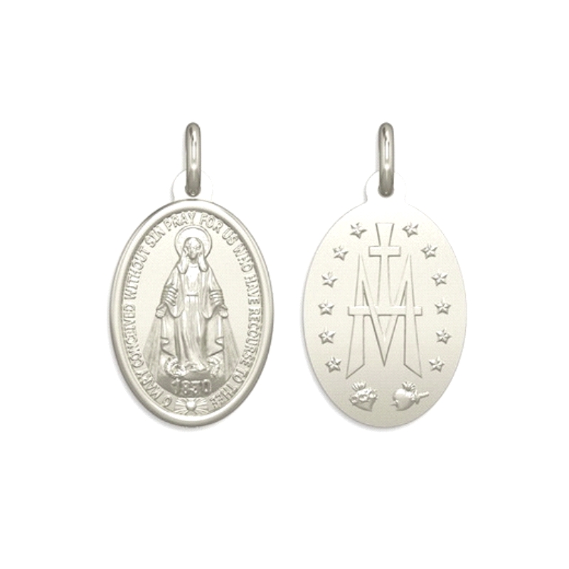 <STRONG>Medalla Virgen de la Milagrosa&nbsp;20 x 15 mm plata.<BR></STRONG><STRONG>Medalla</STRONG> con forma <STRONG>oval </STRO
