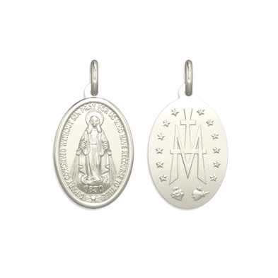 <STRONG>Medalla Virgen de la Milagrosa&nbsp;20 x 15 mm plata.<BR></STRONG><STRONG>Medalla</STRONG> con forma <STRONG>oval </STRO