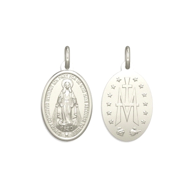 <STRONG>Medalla Virgen de la Milagrosa 15 x 11 mm plata.</STRONG><BR><STRONG>Medalla</STRONG> con forma <STRONG>oval </STRONG>de