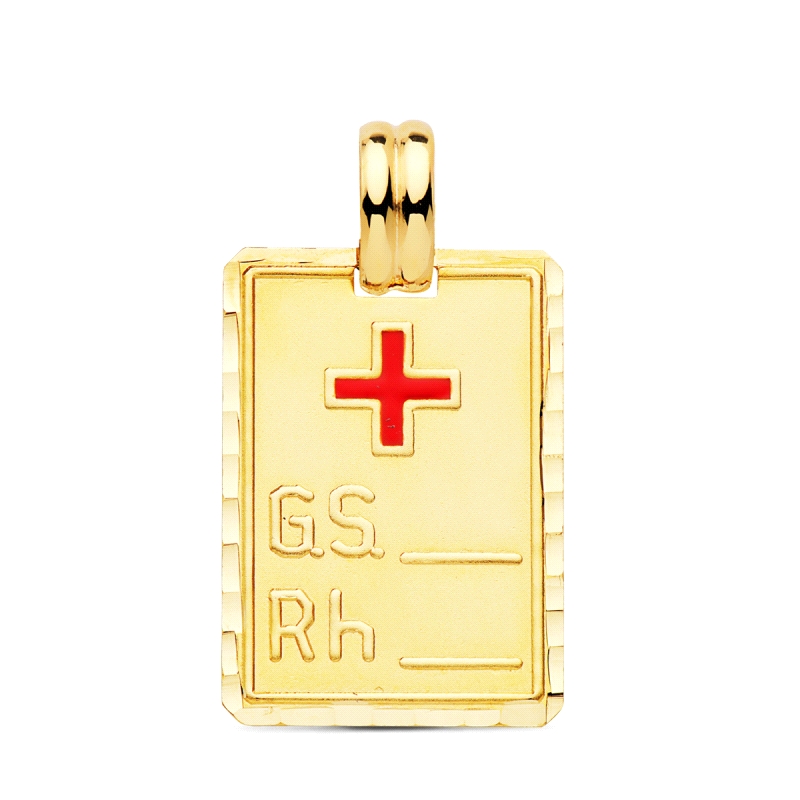 <P>Chapa Grupo Sanguineo<BR>Tamaño: 24 x 17mm sin incluir asa.<BR>Fabricado en oro de 18 kilates<BR>Grabación Gratuita </P>