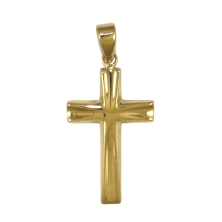 <STRONG>Cruz lisa brillo oro amarillo 9 kilates.</STRONG><BR><STRONG>Cruz lisa</STRONG> con un alto de 30 mm y un ancho de 18 mm