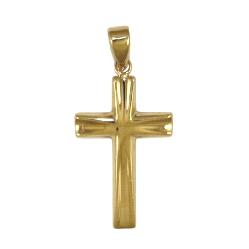 <STRONG>Cruz lisa brillo oro amarillo 9 kilates.</STRONG><BR><STRONG>Cruz lisa</STRONG> con un alto de 30 mm y un ancho de 18 mm