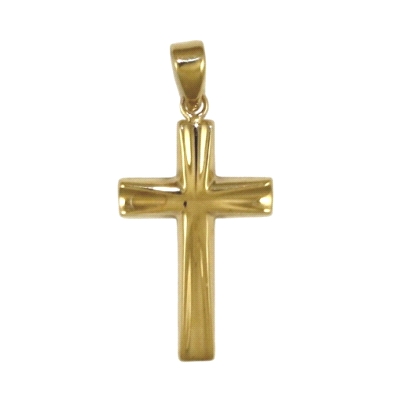 <STRONG>Cruz lisa brillo oro amarillo 9 kilates.</STRONG><BR><STRONG>Cruz lisa</STRONG> con un alto de 30 mm y un ancho de 18 mm