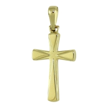 <STRONG>Cruz sin cristo oro amarillo 9k.</STRONG><BR><STRONG>Cruz</STRONG> con acabado matizado con cuñas en brillo, fabricada e