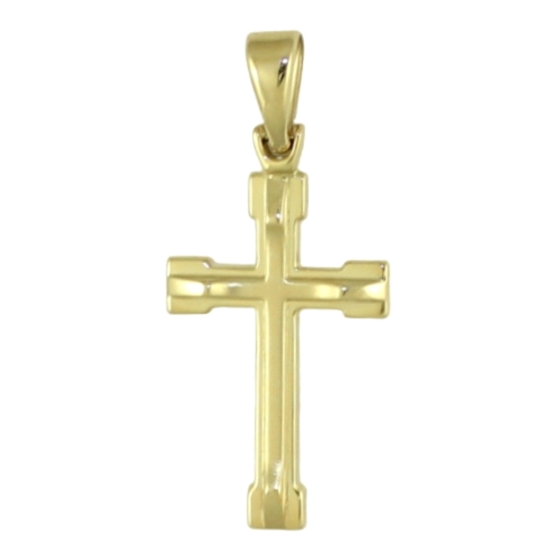 <STRONG>Cruz oro amarillo 9 kilates mate brillo.</STRONG><BR><STRONG>Cruz sin cristo</STRONG> con un tamaño de 27 mm de alto&nbs