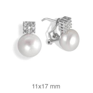 <STRONG>Pendiente plata mujer con perla.</STRONG><BR><STRONG>Pendiente</STRONG> para <STRONG>mujer</STRONG> con perla y circonit