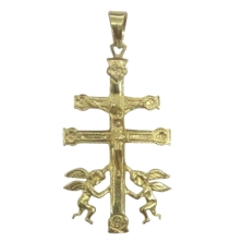 <STRONG>Colgante Cruz de Caravaca Cristo relieve oro 18 Kilates<BR>Crus de Caravaca </STRONG>fabricada en <STRONG>oro de 18 kila