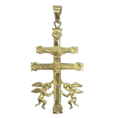 <STRONG>Colgante Cruz de Caravaca Cristo relieve oro 18 Kilates<BR>Crus de Caravaca </STRONG>fabricada en <STRONG>oro de 18 kila