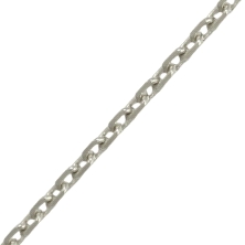 Cadena oro blanco forzada&nbsp;1mm 40cm<BR>Cadena de eslabones forzados con un ancho de 1mm y un largo de 40cm<BR>Fabricada en o