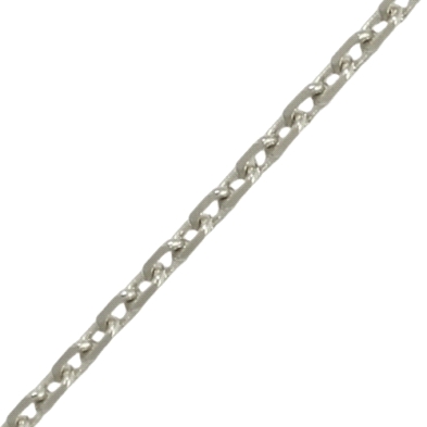 Cadena oro blanco forzada&nbsp;1mm 40cm<BR>Cadena de eslabones forzados con un ancho de 1mm y un largo de 40cm<BR>Fabricada en o