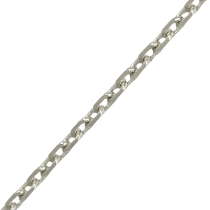 Cadena oro blanco forzada 0.90 mm 40cm<BR>Cadena de eslabones forzados con un ancho de 0.90 mm y un largo de 40cm<BR>Fabricada e
