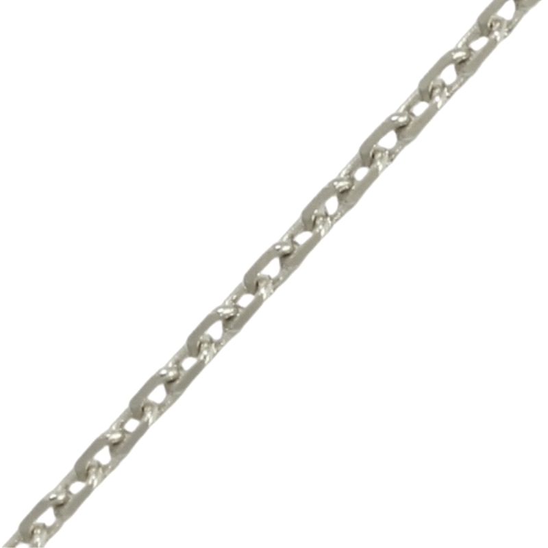 Cadena oro blanco forzada 0.80 mm 40cm <BR>Cadena de eslabones forzados con un ancho de 0.80mm. <BR>Esta cadena de oro blanco ti
