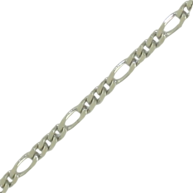 Cadena de oro blanco 45cm 3x1 1mm<BR>Cadena de oro 3x1 oro blanco en 45cm con un ancho de 1mm<BR>Fabricada en oro de 18 kilates
