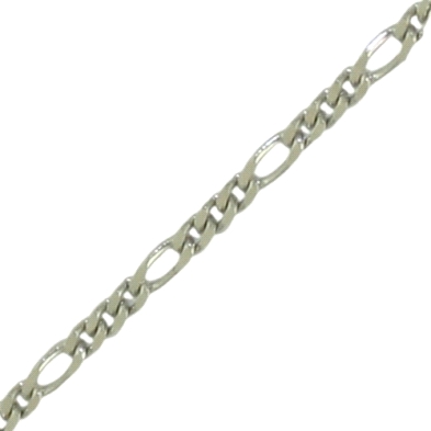 Cadena de oro blanco 40cm 3x1 1mm<BR>Cadena de oro 3x1 oro blanco en 40cm con un ancho de 1mm<BR>Fabricada en oro de 18 kilates