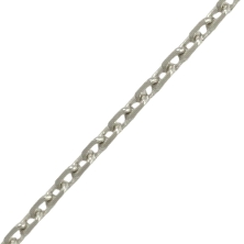 Cadena oro blanco forzada&nbsp;1mm 45cm<BR>Cadena de eslabones forzados con un ancho de 1mm y un largo de 45cm<BR>Fabricada en o
