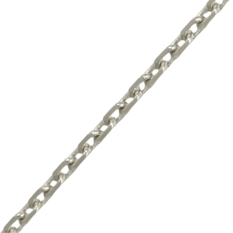 Cadena oro blanco forzada&nbsp;1mm 45cm<BR>Cadena de eslabones forzados con un ancho de 1mm y un largo de 45cm<BR>Fabricada en o