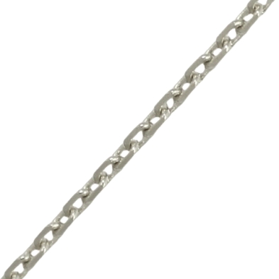 Cadena oro blanco forzada&nbsp;1mm 45cm<BR>Cadena de eslabones forzados con un ancho de 1mm y un largo de 45cm<BR>Fabricada en o