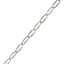 Cadena oro blanco tallada 1mm 45cm<BR>Cadena de eslabones ovalados tallados con un ancho de 1mm y un largo de 45cm<BR>Fabricada 