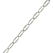 Cadena oro blanco&nbsp;tallada&nbsp;1mm 40cm<BR>Cadena de eslabones&nbsp;ovalados tallados&nbsp;con un ancho de 1mm y un largo d
