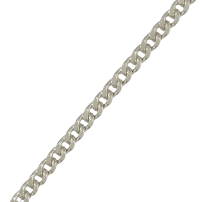 Cadena barbada de oro blanco 45cm 1mm&nbsp;&nbsp; <BR>Cadena de oro blanco eslabones barbados con un ancho de 1mm.<BR>Fabricada 