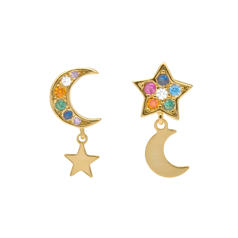 <STRONG>Pendiente luna y estrella Luxenter EZ415Y2000</STRONG>&nbsp; .<BR><STRONG>Pendiente</STRONG> para mujer con una <STRONG>