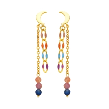 <STRONG>Pendiente mujer Luxenter EXA739YC2000 dorado esmaltado.</STRONG><BR><STRONG>Pendientes</STRONG> largo de <STRONG>mujer <