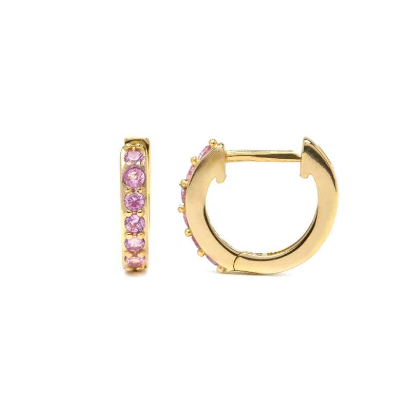 <STRONG>Pendiente mujer dorado Luxenter EG181Y99700.<BR>Aros</STRONG> para<STRONG> mujer</STRONG> con circonitas en color rosa.<