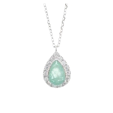 <STRONG>Collar plata Salvatore verde menta 112C0118 <BR>Gargantilla Salvatore</STRONG> en forma de lagrima.<BR><STRONG>Collar pa