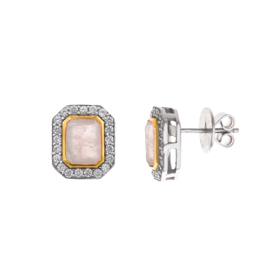 <STRONG>Pendiente mujer Salvatore 247A0093 cuarzo rosa.</STRONG><BR><STRONG>Pendientes</STRONG> rectangular de <STRONG>mujer</ST