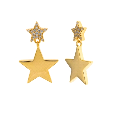 <STRONG>Pendiente mujer estrellas doradas Salvatore 268A0141.</STRONG><BR><STRONG>Pendientes</STRONG> formado por dos <STRONG>es