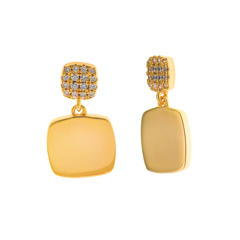 <STRONG>Pendiente dorado cuadrado mujer Salvatore 268A0139.</STRONG><BR><STRONG>Pendientes</STRONG> para <STRONG>mujer</STRONG> 