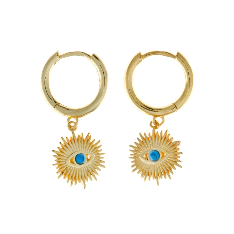<STRONG>Pendiente dorado mujer Salvatore 269A0003 sol turquesa.</STRONG><BR><STRONG>Pendientes</STRONG> aro&nbsp;para <STRONG>mu
