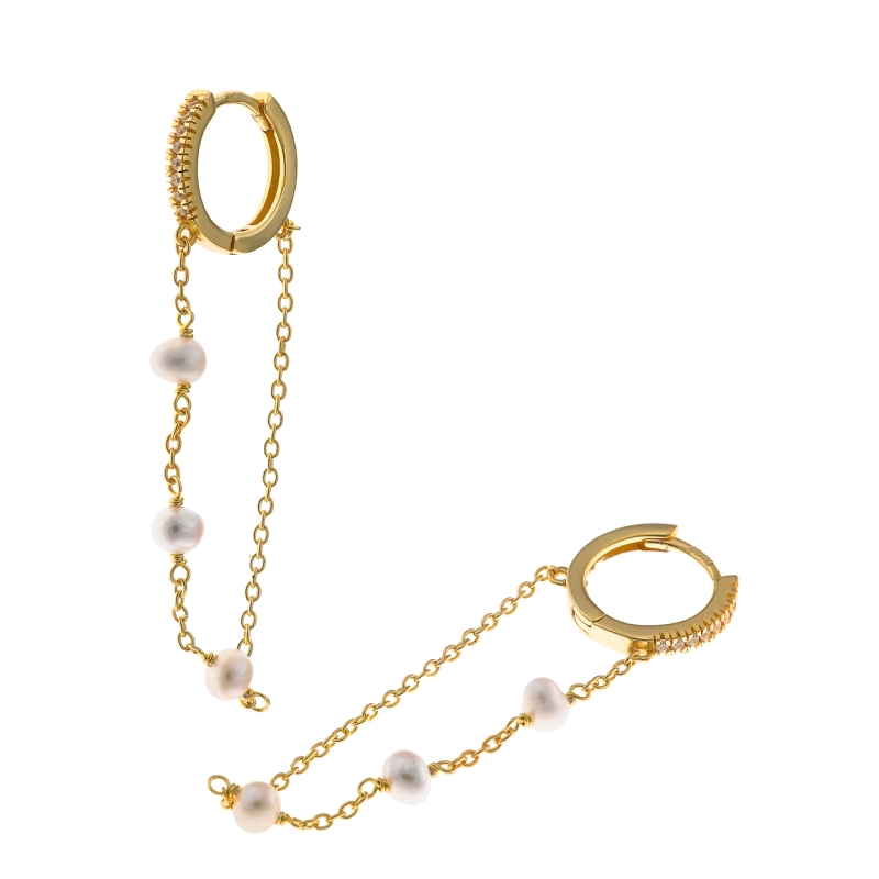 <STRONG>Pendiente aro dorado mujer Sarvatore 213A0656.</STRONG><BR><STRONG>Pendientes aros</STRONG> con circonitas y perlas para