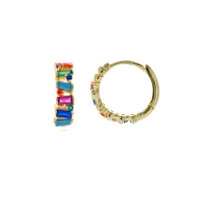 <P>Aros Salvatore 195A0149 <BR>Pendientes de aros Salvatore 195A0149 <BR>Fabricados en plata chapada dorada y circonitas de colo