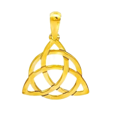 <STRONG>Colgante oro triqueta.</STRONG><BR><STRONG>Colgante simbolo celta triqueta</STRONG> con acabado en brillo.<BR>Mide 18 mm
