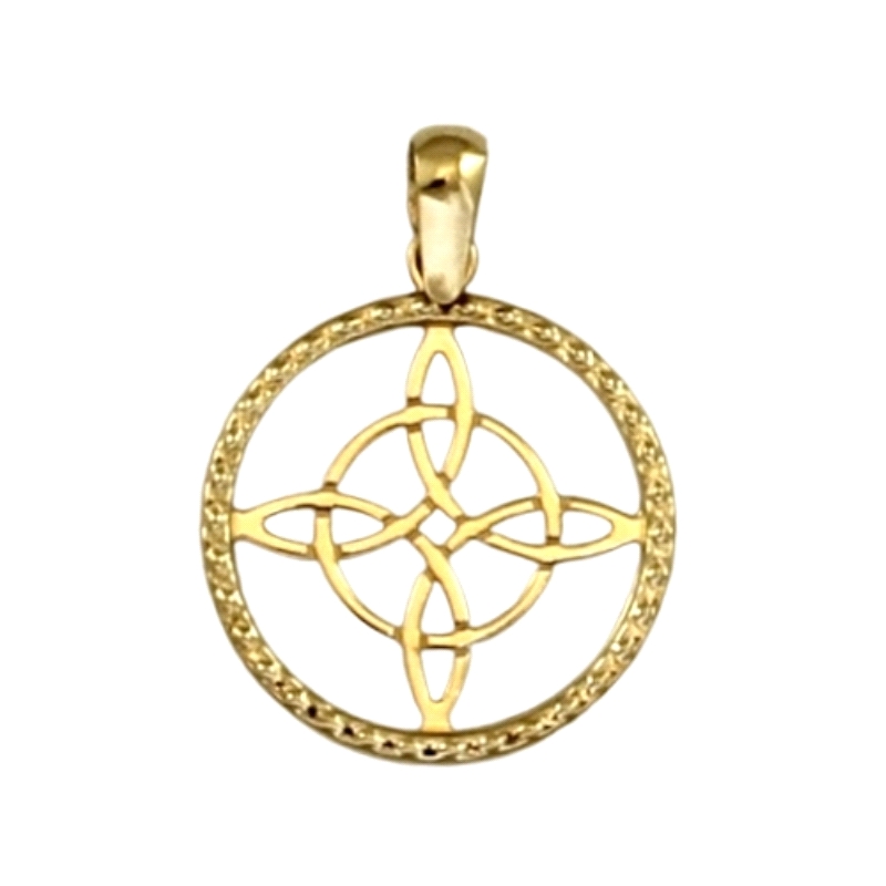 <P><STRONG>Colgante oro nudo de bruja 15 mm.</STRONG><BR><STRONG>Colgante</STRONG> del <STRONG>nudo de bruja</STRONG> con cenco,