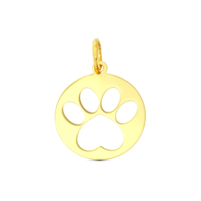 <STRONG>Colgante oro huella mascota 16 mm.<BR></STRONG><STRONG>Colgante</STRONG> de <STRONG>huella</STRONG> de<STRONG> mascota</