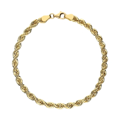 <STRONG>Pulsera hombre oro cordón salomónico 3.3 mm.</STRONG><BR>Tiene un largo de 20cm y un grueso de 3.3mm con cierre de mosqu