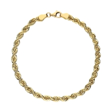 <STRONG>Pulsera hombre oro cordón salomónico 4.4 mm.<BR></STRONG>Tiene un largo de 21cm y un grueso de 4.4mm con cierre de mosqu
