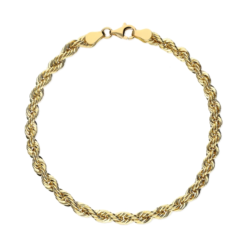 <STRONG>Pulsera hombre oro cordón salomónico 4.4 mm.<BR></STRONG>Tiene un largo de 21cm y un grueso de 4.4mm con cierre de mosqu