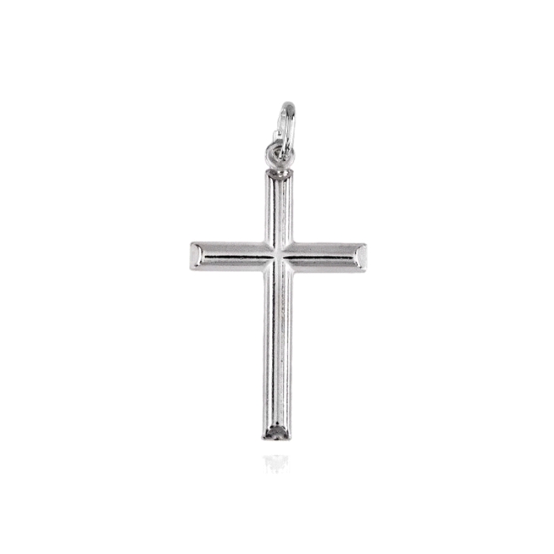 Cruz de tubo sin cristo de plata 31mm<BR>Cruz de plata sin cristo con un largo de 31mm sin incluir el asa<BR>Fabricada en plata 