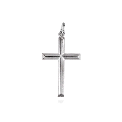 Cruz de tubo sin cristo de plata 31mm<BR>Cruz de plata sin cristo con un largo de 31mm sin incluir el asa<BR>Fabricada en plata 