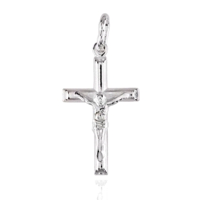 Cruz de plata con cristo&nbsp;31 mm&nbsp;&nbsp; <BR>Cruz de tubo con cristo con 31mm de largo sin contar el asa<BR>Fabricada en 