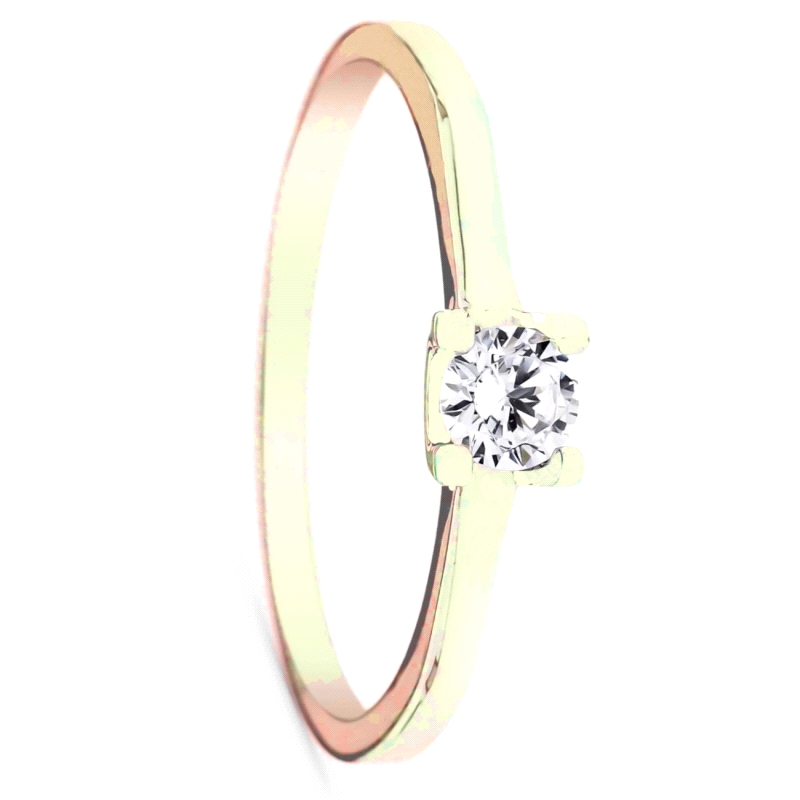Anillos solitario 4 garras circonita 9 kilates<BR>Solitario con 4 garras y circonita de 4 mm.<BR>Fabricado en oro de 9 kilates