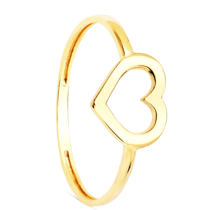 Anillo corazon oro 9 kilates <BR>Anillo corazon liso 9 mm <BR>Fabricado en oro de 9 kilates