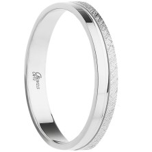 Alianza 9 kilates 3mm plana brillo y diamantada