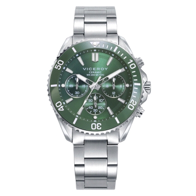 Reloj hombre Viceroy cronógrafo verde 41179-67<BR><STRONG>Reloj </STRONG>para<STRONG> hombre Viceroy</STRONG> con caja de acero 